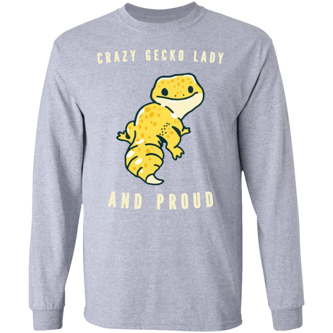 Crazy Gecko Lady And Proud - Men's Long Sleeved T-Shirt