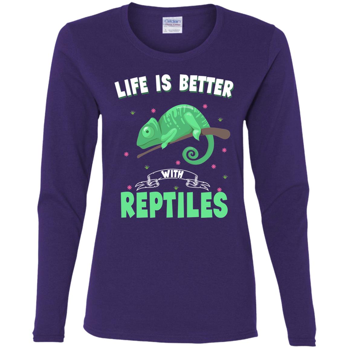 Life Is Better With Reptiles - Women's Long Sleeved T-shirt