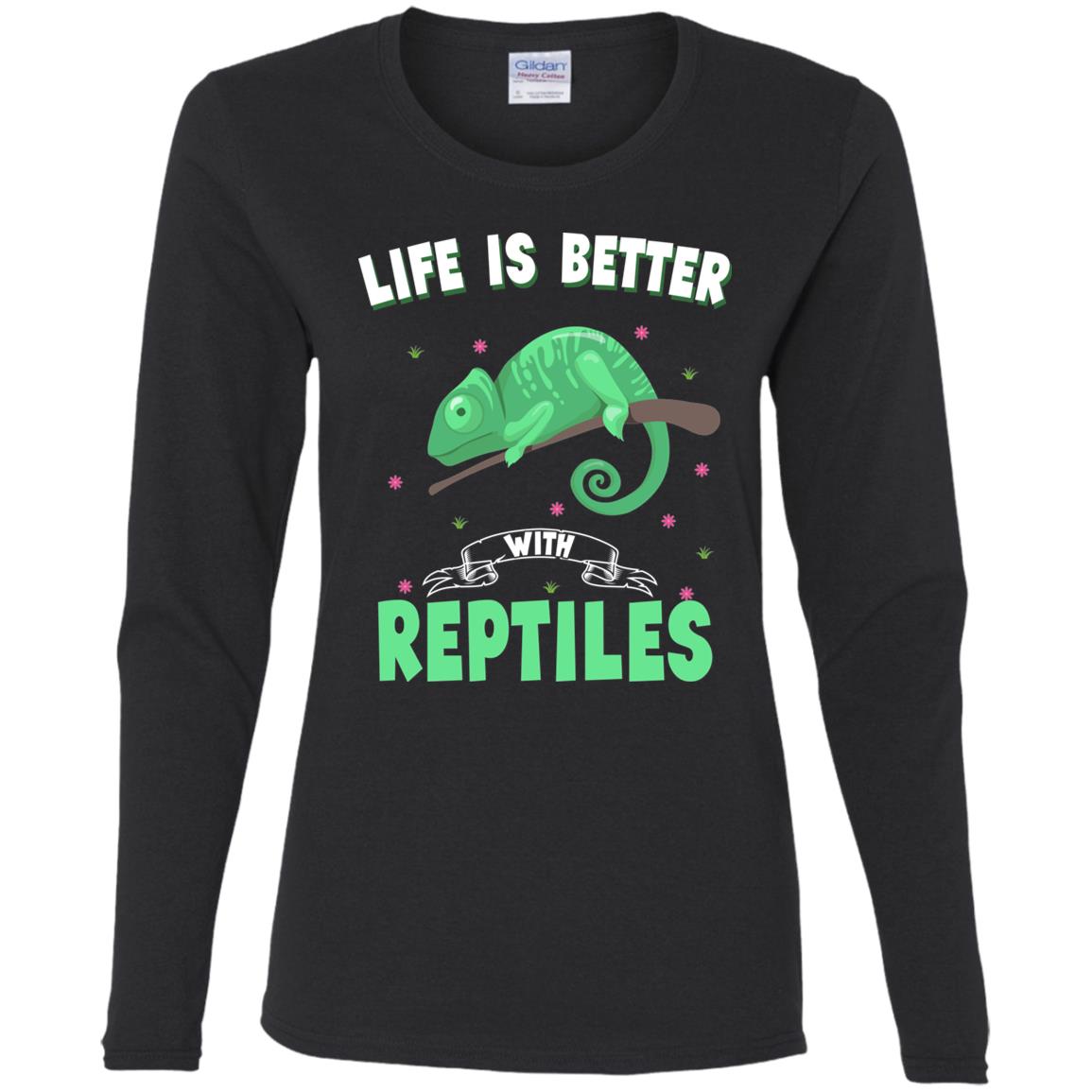 Life Is Better With Reptiles - Women's Long Sleeved T-shirt