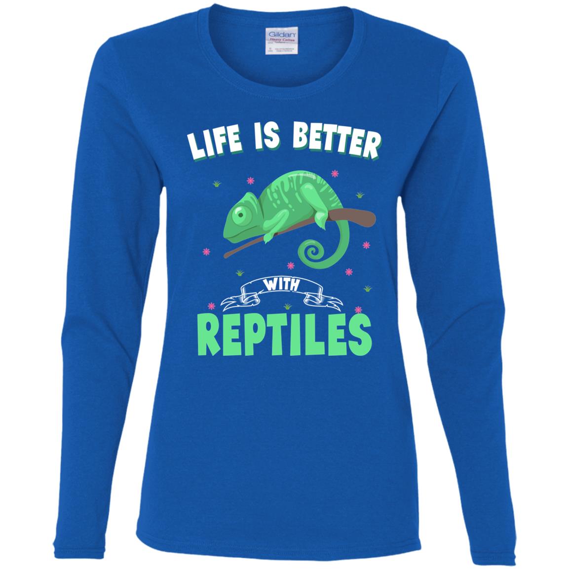 Life Is Better With Reptiles - Women's Long Sleeved T-shirt