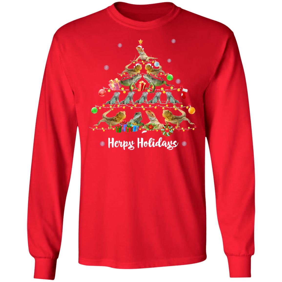 Herpy Holidays - Long Sleeved Men's T-Shirt