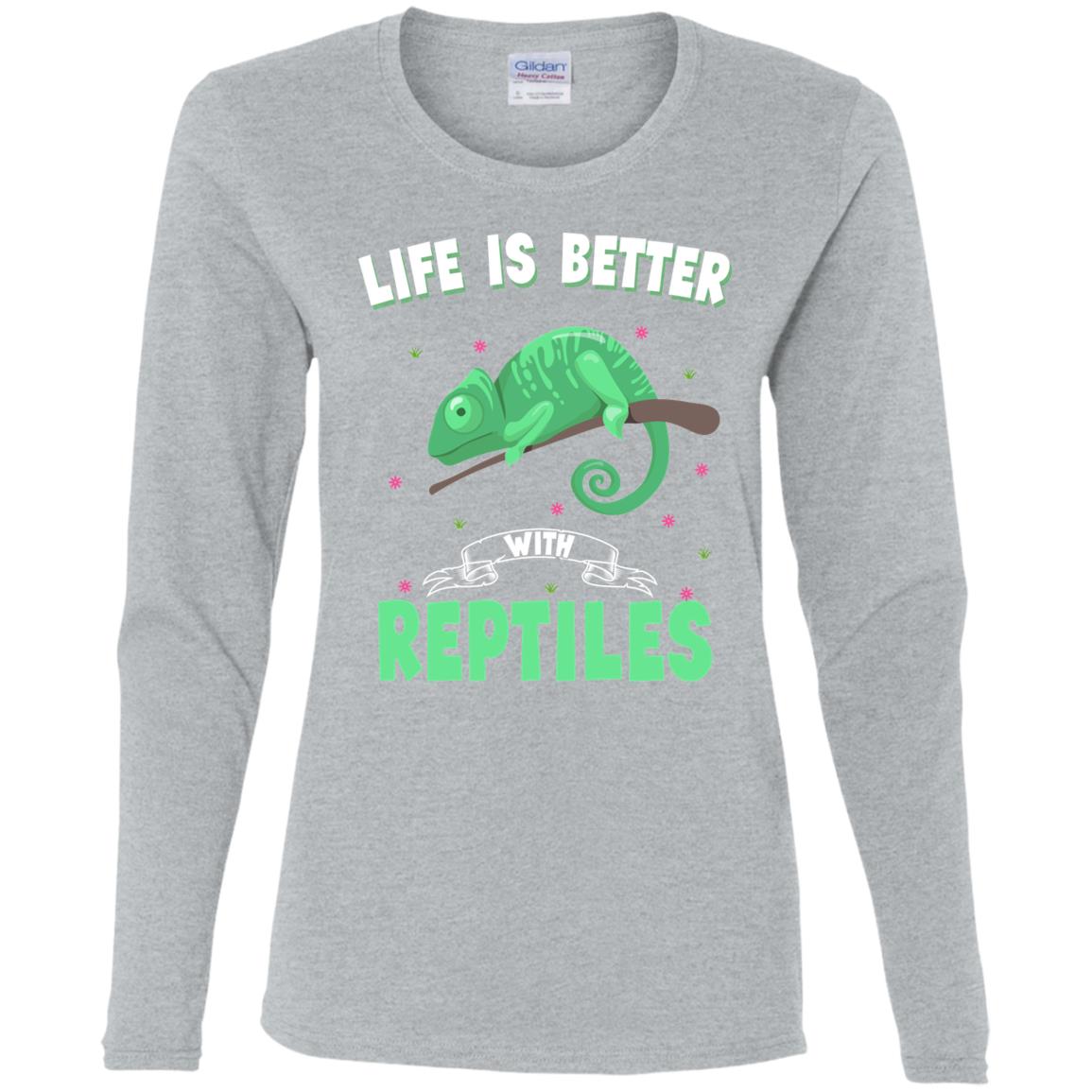 Life Is Better With Reptiles - Women's Long Sleeved T-shirt