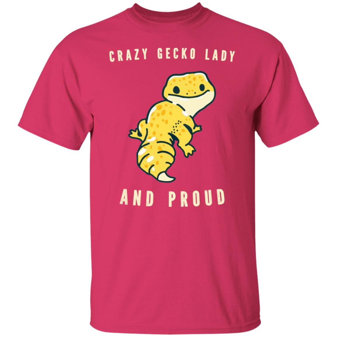 Crazy Gecko Lady And Proud -  Mens T-Shirt