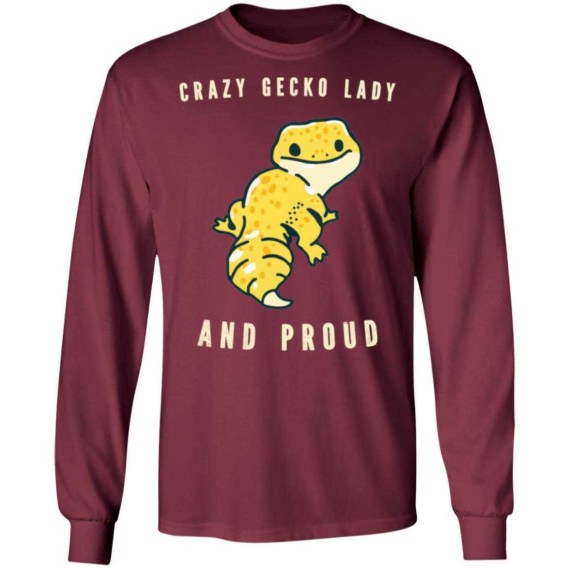 Crazy Gecko Lady And Proud - Men's Long Sleeved T-Shirt